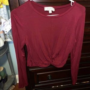 Burgundy long sleeve blouse